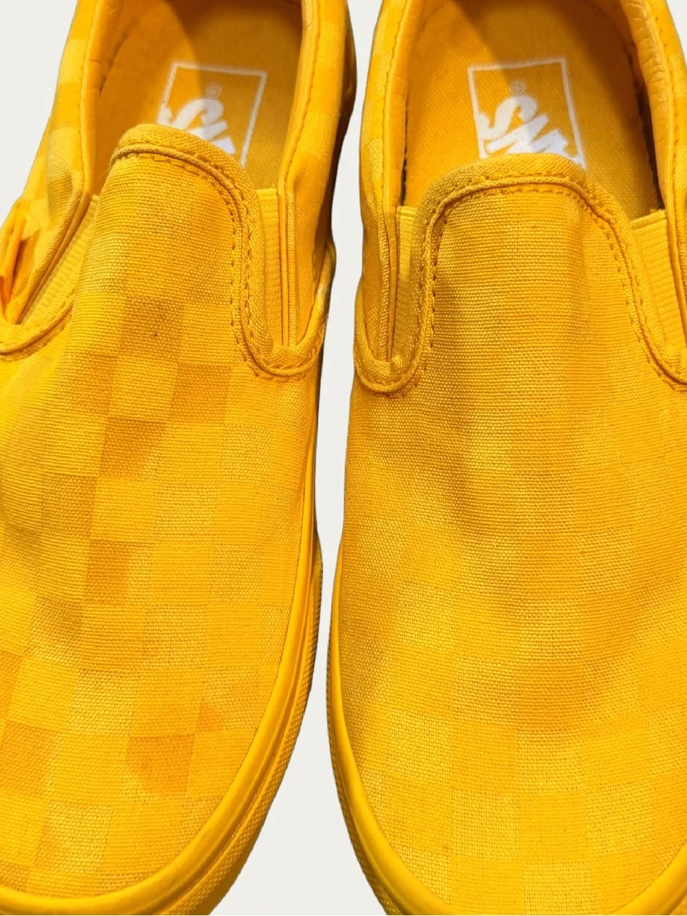 Vans Classic Slip-On Women 6.5 Spectra Yellow Checkerboard Low Top Skateboard